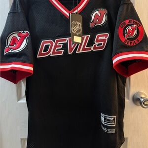 NHL New Jersey Devils Black and Red Jersey